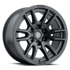 Vector 6 17 X 8.5 / 6 X 5.5 / 0MM / 4.75' Back Space Satin Black, ICON Alloys