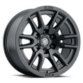 Vector 6 17 X 8.5 / 6 X 5.5 / 25MM / 5.75 Inch Back Space Satin Black, ICON Alloys