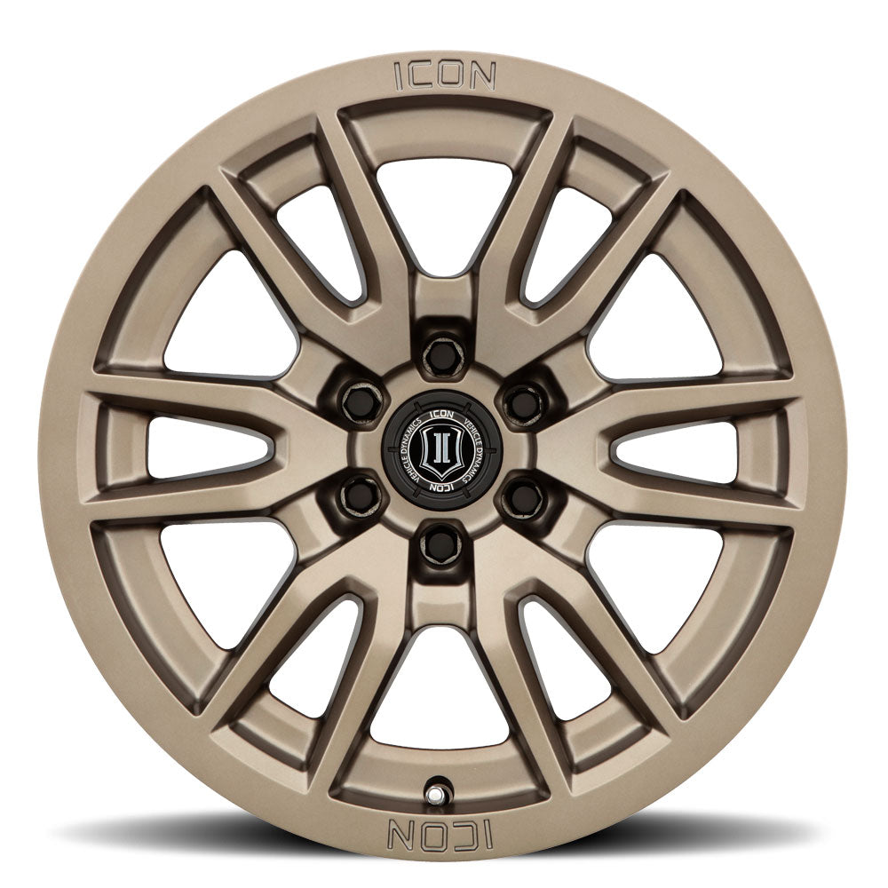 Vector 6 17 X 8.5 / 6 X 120 / 0MM / 4.75 Inch Back Space Bronze, ICON Alloys