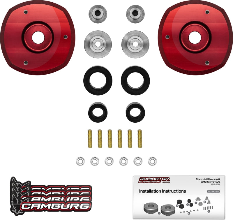 Camburg 19-24 Chevrolet Silverado 1500 2in. Front Spring Preload Spacer Kit (Red)-LTW Motorsports