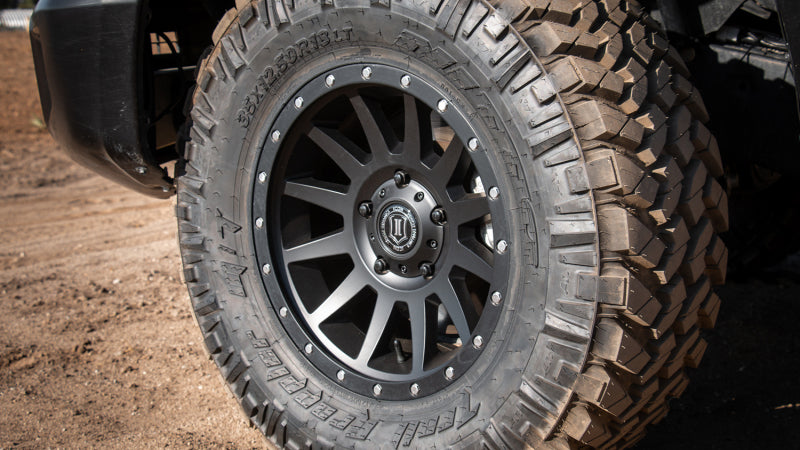 ICON Compression 18x9 6x5.5 25mm Offset 6in BS 95.1mm Bore Satin Black Wheel-LTW Motorsports