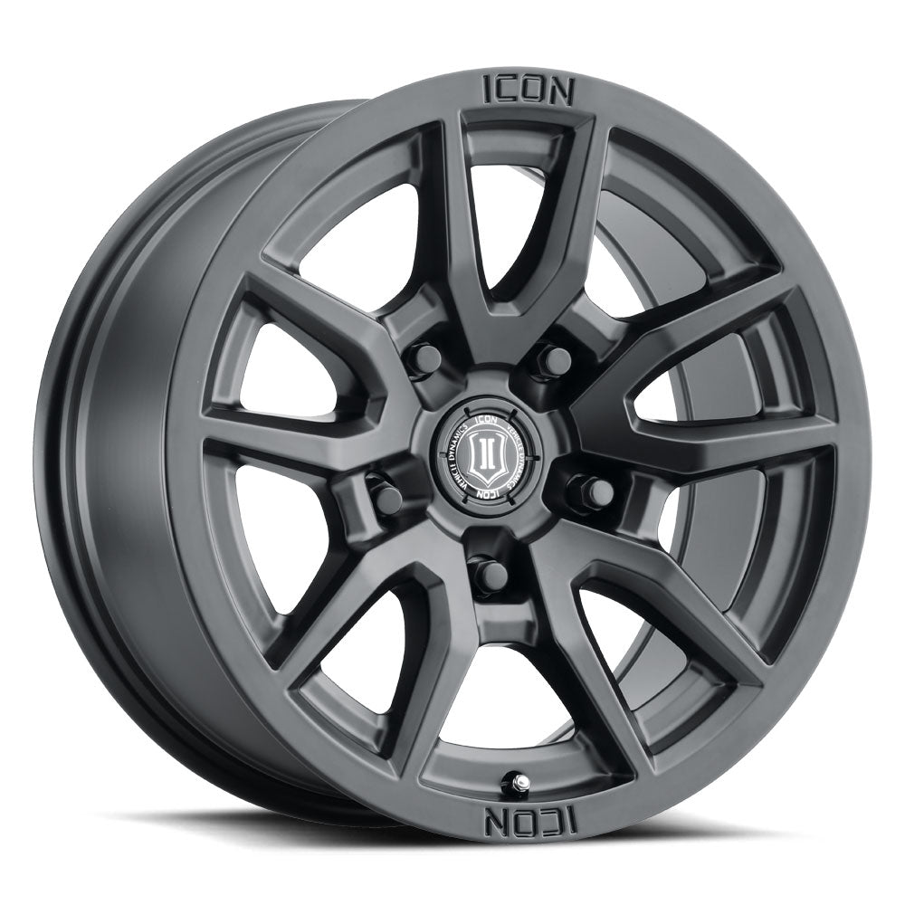 Rebound 17 X 8.5 Satin Black, ICON Alloys