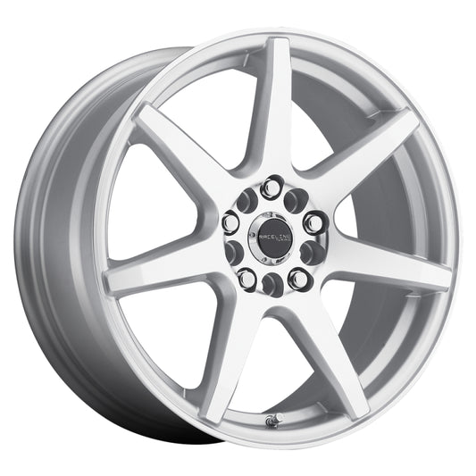 Raceline 131S Evo 15x7in / 5x100/5x114.3 BP / 40mm Offset / 72.62mm Bore - Silver & Machined Wheel