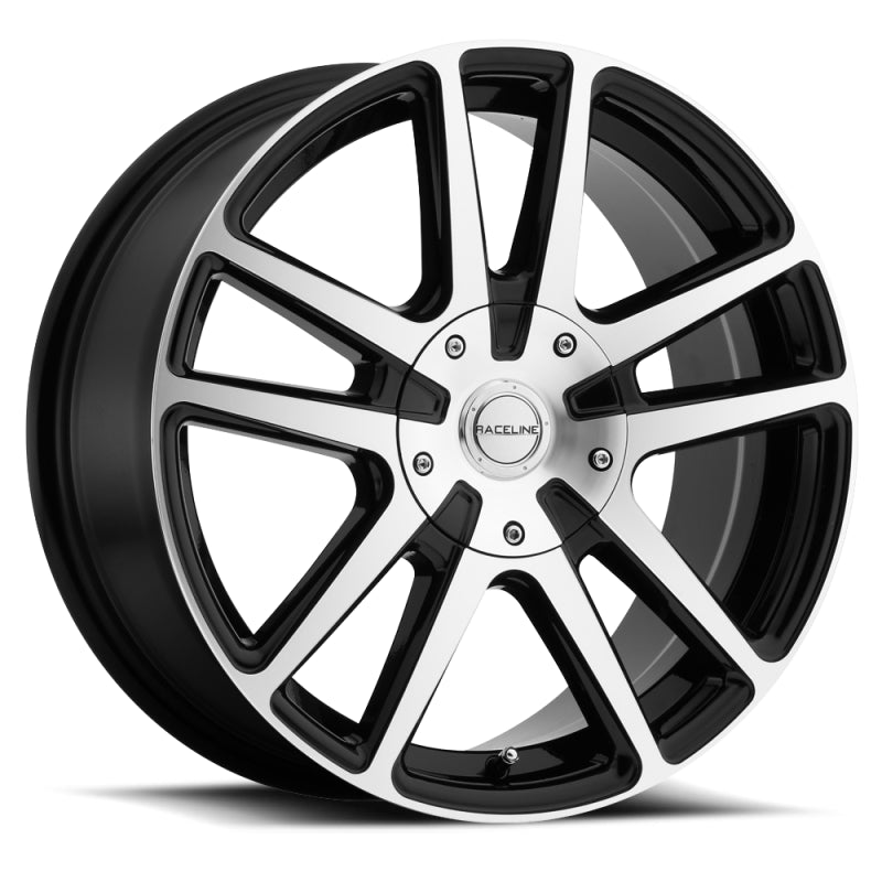 Raceline 145M Encore 15x7in / 5x100/5x114.3 BP / 40mm Offset / 72.62mm Bore - Black & Machined Wheel