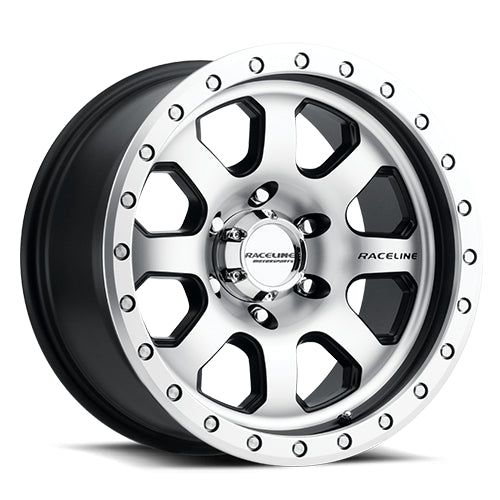 Raceline Aluminum Wheels 17x9 Avenger 929M Machined Silver -12 Offset 8 on 170 Bolt Pattern 130.81 Bore