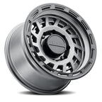 Raceline Aluminum Wheels 17x8.5 Halo 957GB Gunmetal Gray Black Ring 0 Offset 5 on 127 Bolt Pattern 78.1 Bore