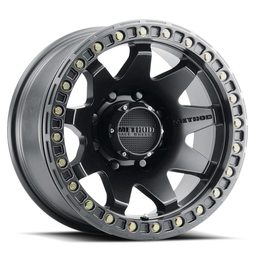Method Aluminum Wheels 17x9 MR108 Bolt Pattern 8 On 165.1 Offset -44 Lip Size 0.63 Matte Black MB