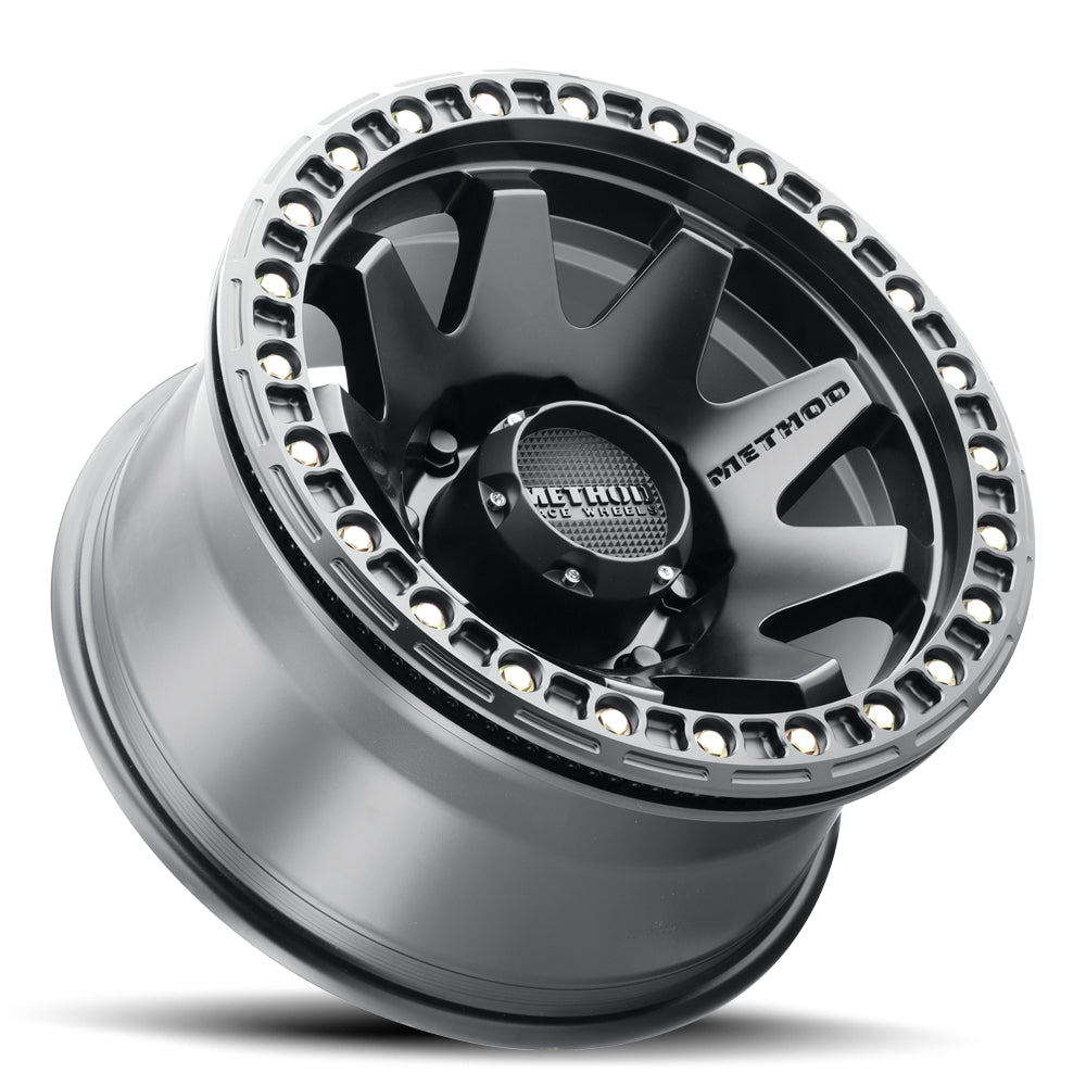 Method Aluminum Wheels 17x9 MR108 Bolt Pattern 8 On 165.1 Offset -44 Lip Size 0.63 Matte Black MB
