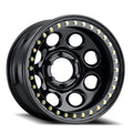 Raceline Aluminum Wheels 17x9.5 Rock 8 RT81 Gloss Black Beadlock Offset 6 on 139.7 Bolt Pattern 107.95 Bore