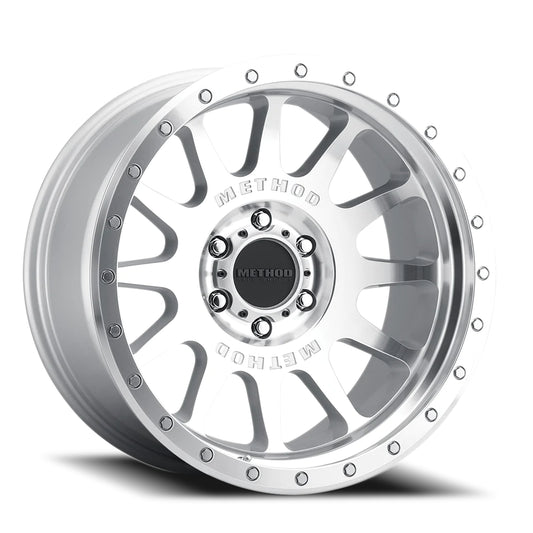 Method 20x10 NV MR605 Bolt Pattern 6 On 139.7 Offset -24 Lip Size 2.83 Machined Silver SL Clear Coat Aluminum Wheel