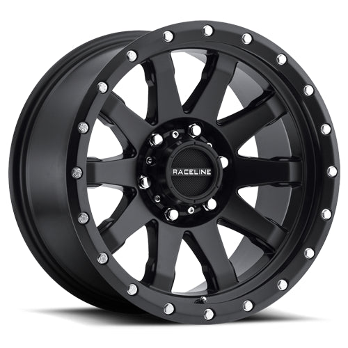 Raceline Aluminum Wheels 17x8.5 Clutch 934B Black Multi Spoke 0 Offset 5 on 127 Bolt Pattern 78.1 Bore
