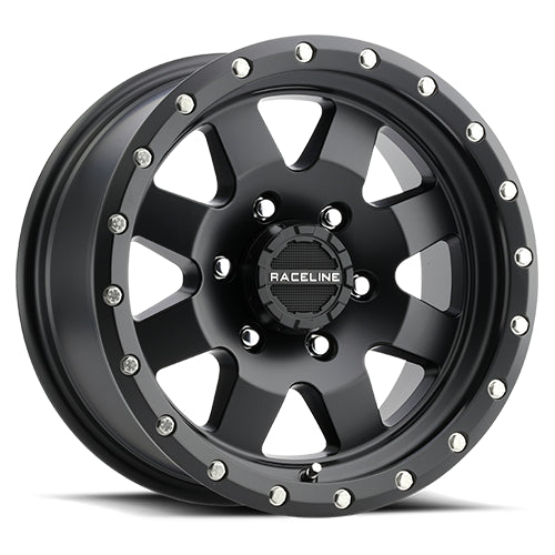 Raceline Aluminum Wheels 17x9 Defender 935B Satin Black Multi Spoke -12 Offset 5 on 139.7 Bolt Pattern 107.95 Bore