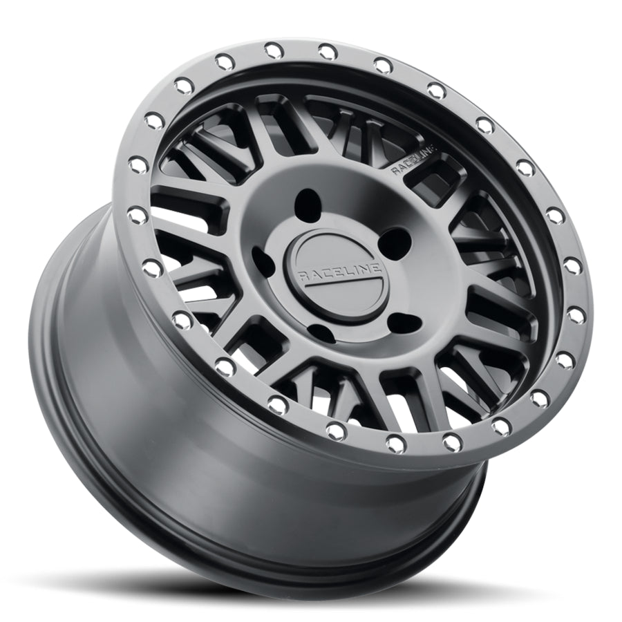 Raceline Aluminum Wheels 17x9 Ryno 951B Satin Black -12 Offset 5 on 127 Bolt Pattern 78.1 Bore