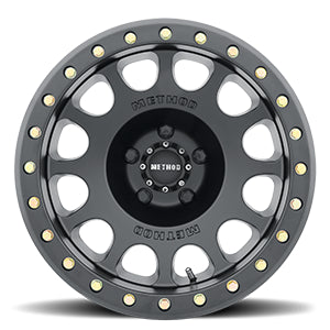 Method Aluminum Wheels 17x9 Beadlock MR105 Bolt Pattern 5 On 114.3 Offset -38 Lip Size 1.77 Matte Black MB