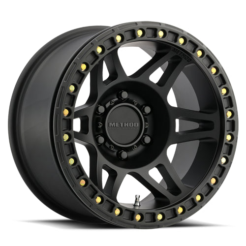 Method Aluminum Wheels 17x9 Beadlock MR106 Bolt Pattern 5 On 127 Offset -44 Lip Size 0 Matte Black MB