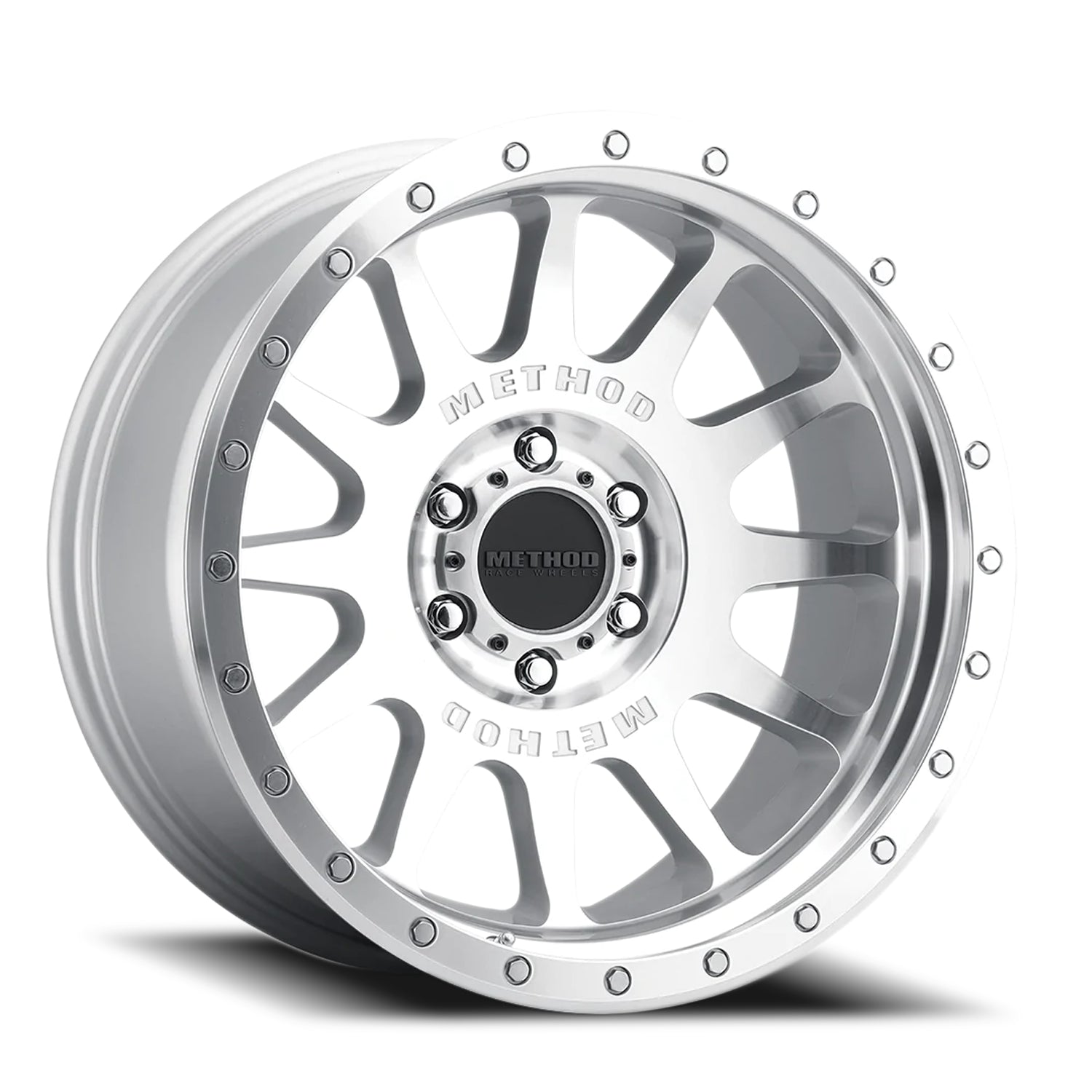 Method Aluminum Wheels 20x10 NV MR605 Bolt Pattern 8 On 180 Offset -24 Lip Size 2.83 Machined Silver SL Clear Coat