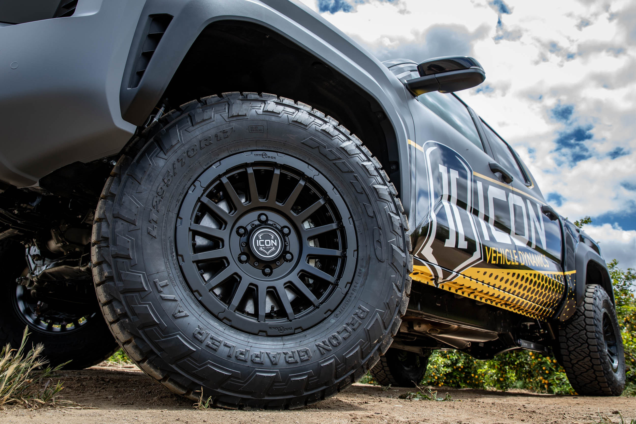 Rebound Pro 17 X 8.5 / 6 X 5.5 25MM Offset 5.75 Inch Back Space Satin Black 16 Spoke, ICON Alloys