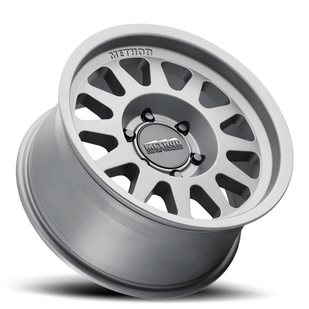 Aluminum Wheels 16x6.5 Bead Grip MR703 Bolt Pattern 6 On 180 Offset 90 Lip Size 0 Gloss Titanium SL Method