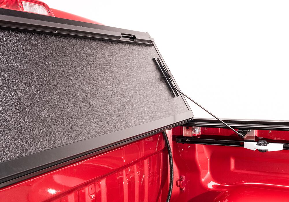 BAKFlip G2 Hard Folding Truck Bed Cover Rail Mounts Near Top of Bed Rail Rails Can Be Lowered Using Drop Down Brackets 2022-2026 Toyota Tundra with or without Deck Rail System without Trail Special Edition Storage Boxes BAK