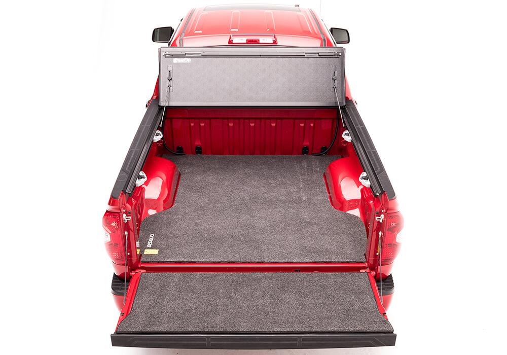 BAKFlip G2 Hard Folding Truck Bed Cover Rail Mounts Near Top of Bed Rail Rails Can Be Lowered Using Drop Down Brackets 2022-2026 Toyota Tundra with or without Deck Rail System without Trail Special Edition Storage Boxes BAK
