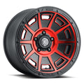 Victory 17 X 8.5 / 5X4.5 / 0MM / 4.75 Inch Back Space Satin Black W/ Red Tint, ICON Alloys