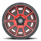 Victory 17 X 8.5 / 5X4.5 / 0MM / 4.75 Inch Back Space Satin Black W/ Red Tint, ICON Alloys