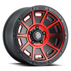 Victory 17 X 8.5 / 5X5 / -6MM / 4.5 Inch Back Space Satin Black W/ Red Tint, ICON Alloys