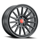 Aluminum Wheels 17x8 Grip 315B Satin Black Red and Black Logo Raceline Wheels