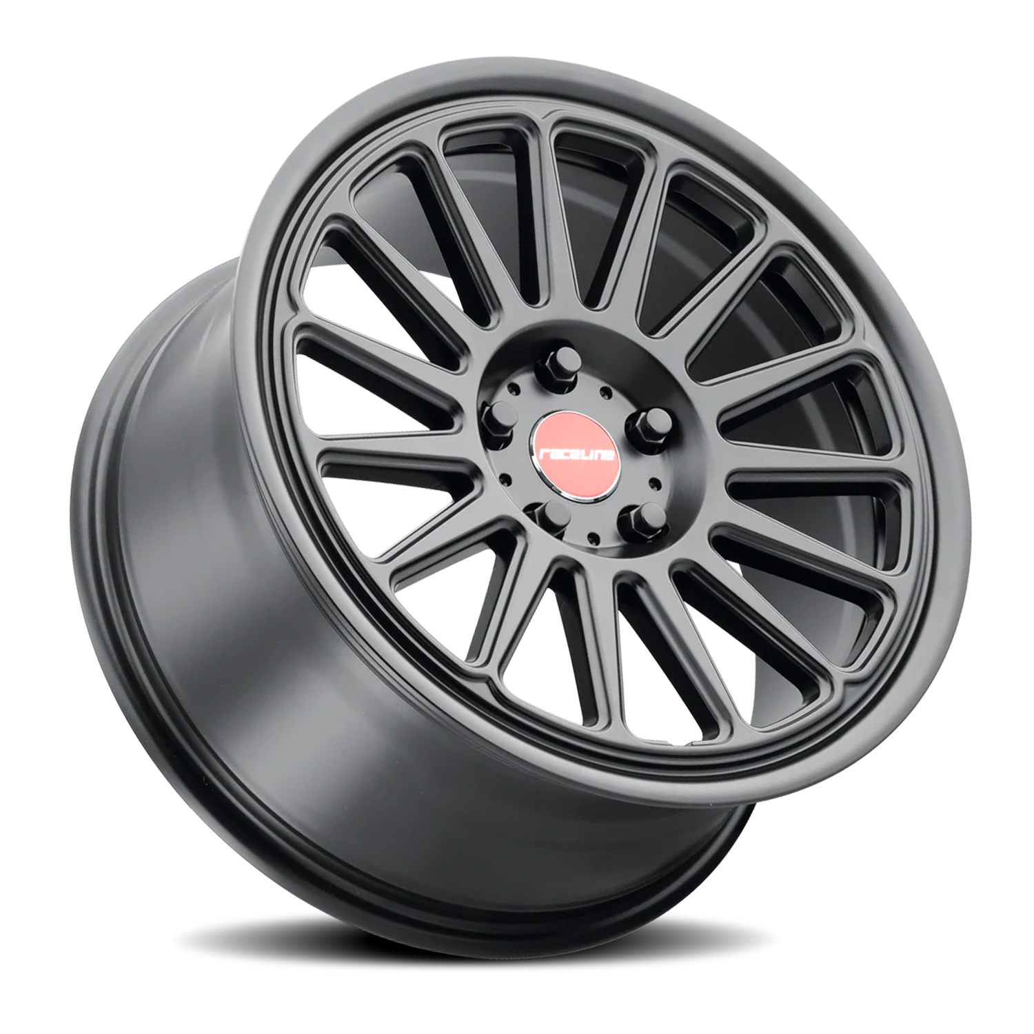 Aluminum Wheels 17x8 Grip 315B Satin Black Red and Black Logo Raceline Wheels
