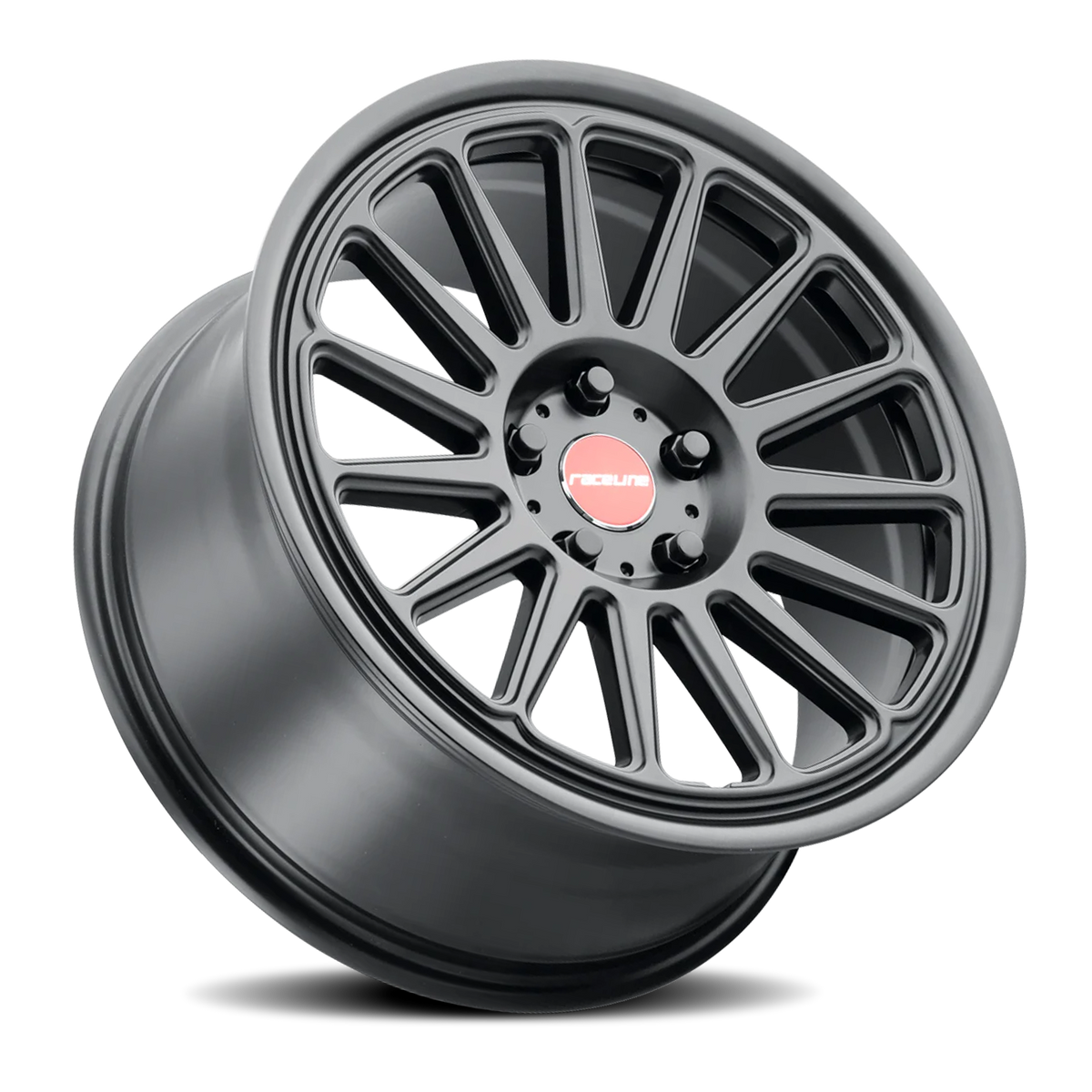 Aluminum Wheels 17x8 Grip 315B Satin Black Red and Black Logo Raceline Wheels