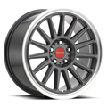 Aluminum Wheels 17x8 Grip 315G Gloss Gunmetal Grray Machined Lip-Red Logo Raceline Wheels