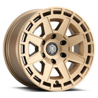 Compass 17 X 8.5 / 6X135 / 6MM / 5 Inch Back Space Satin Brass, ICON Alloys