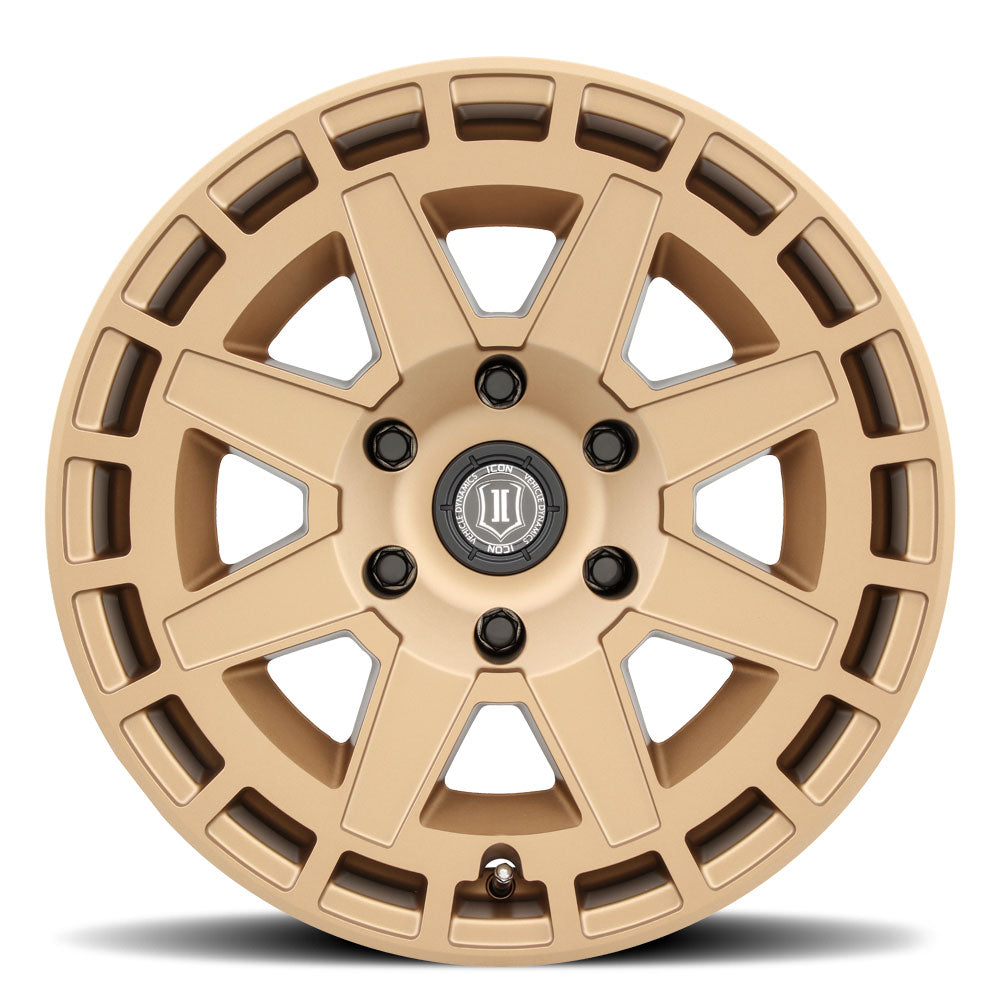 Compass 17 X 8.5 / 6X5.5 / 0MM / 4.75 Inch Back Space Satin Brass, ICON Alloys