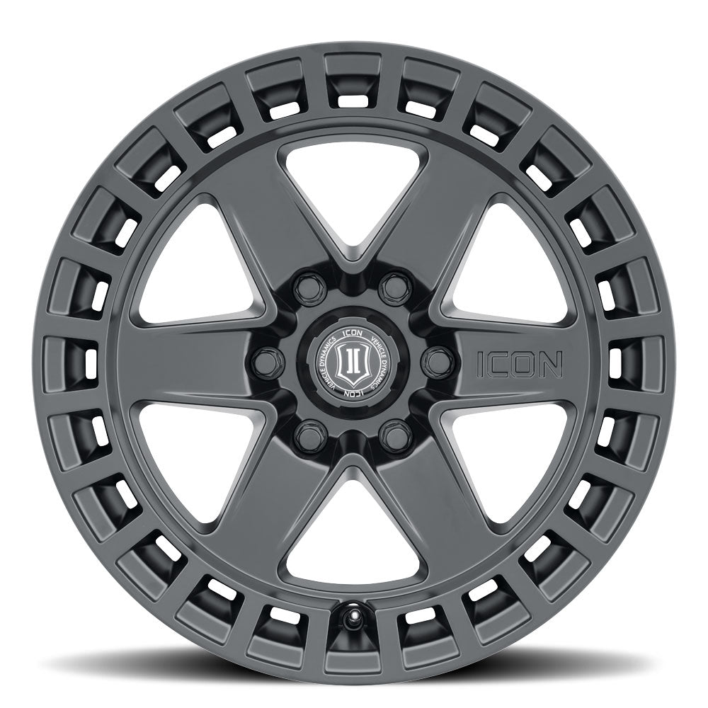 Raider 17 X 8.5 / 6 X 135 / 6 MM / 5 Inch Back Space Satin Black, ICON Alloys