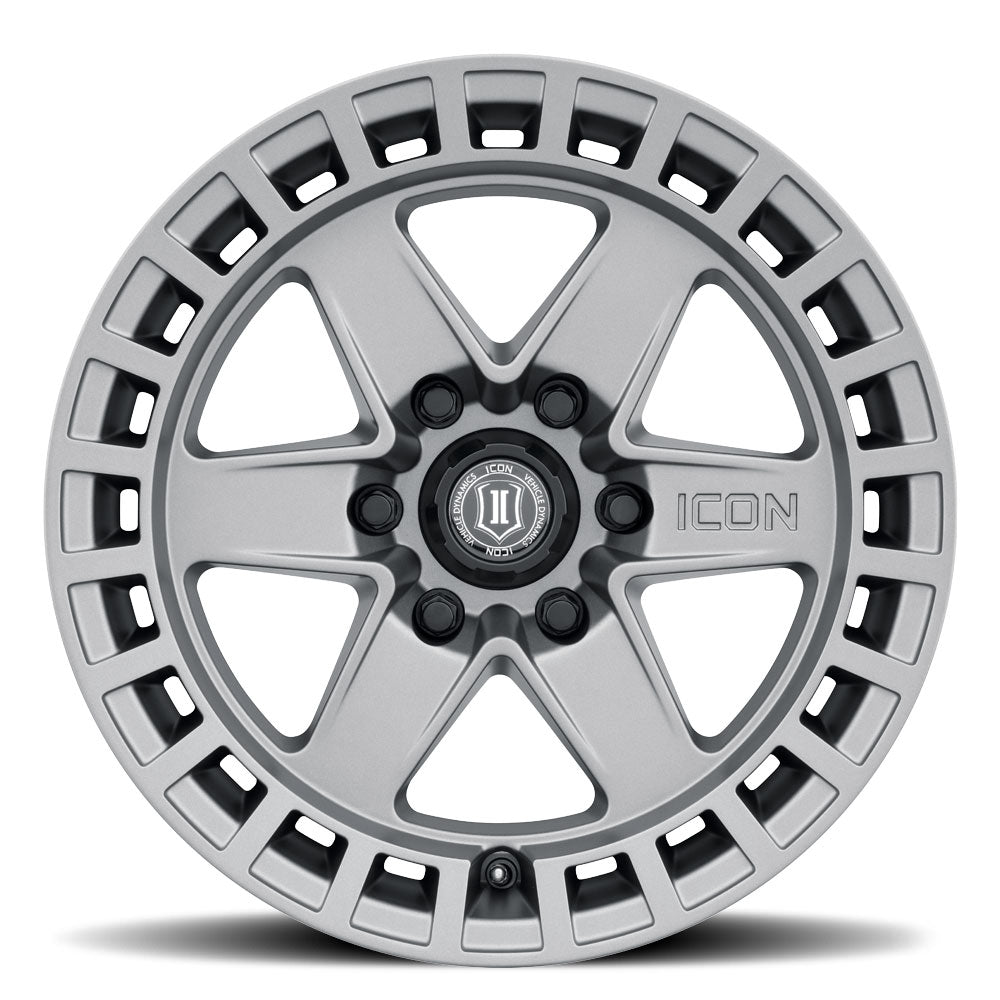 Raider 17 X 8.5 / 6 X 135 / 6 MM / 5 Inch Back Space Titanium, ICON Alloys