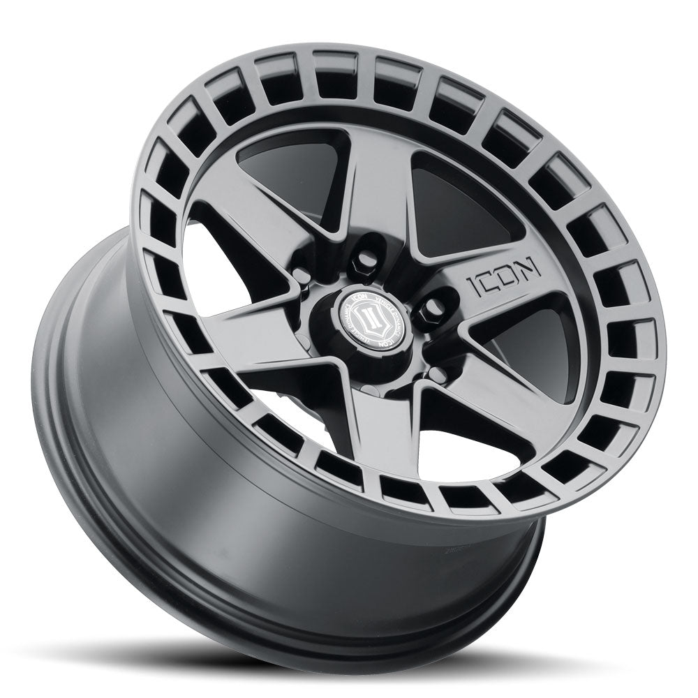 Raider 17 X 8.5 / 6 X 5.5 / 0 MM / 4.75 Inch Back Space Satin Black, ICON Alloys