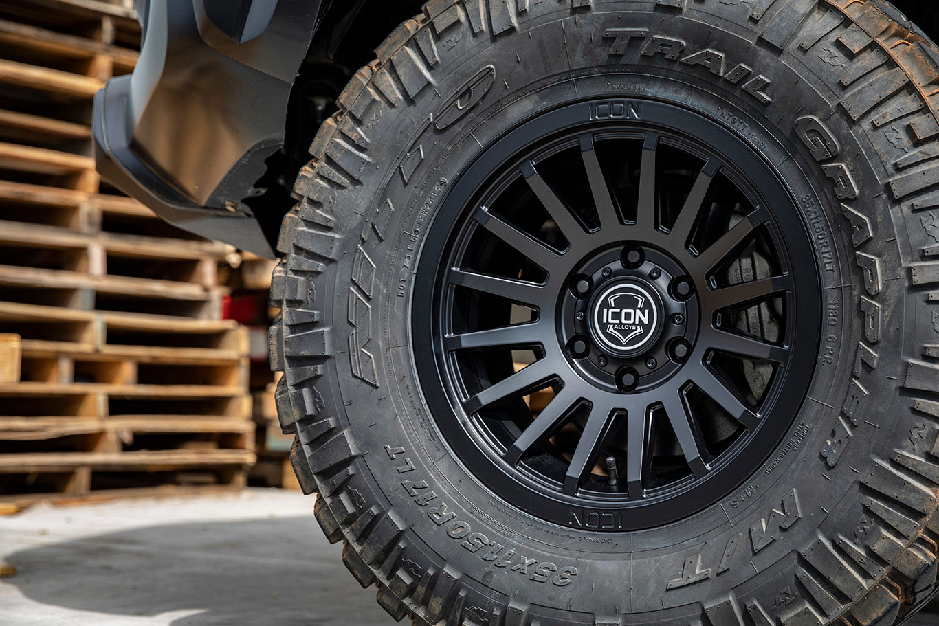 Recon Six 17 X 8.5 / 5 X 150 25MM Offset 5.75 Inch Back Space Satin Black, ICON Alloys