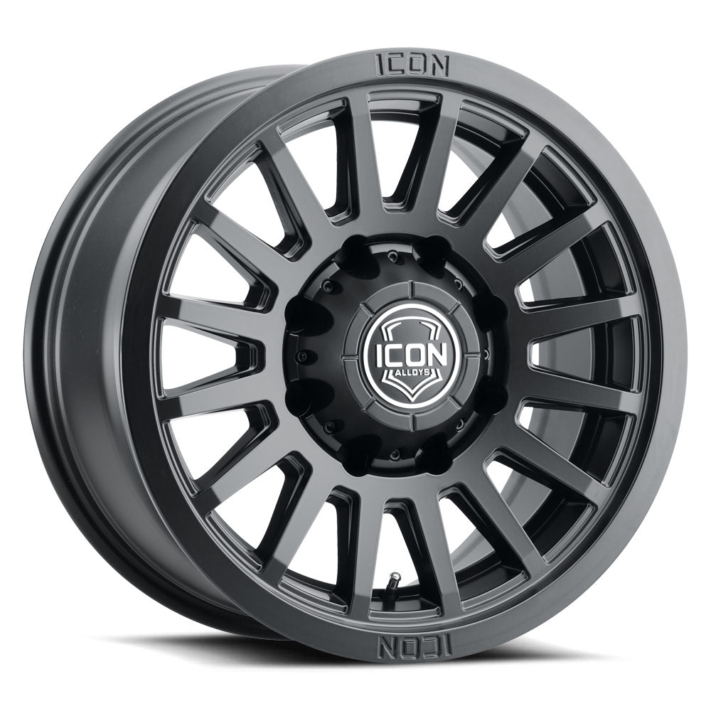 Recon Six 18 X 9 / 8 X 6.5 12MM Offset 5.5 Inch Back Space Satin Black, ICON Alloys