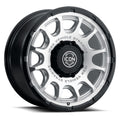 ICON Alloys Rancho 20x9 / 8x6.5 / 12mm / 5.5in BS Silver MACH w/ Gloss Black Lip