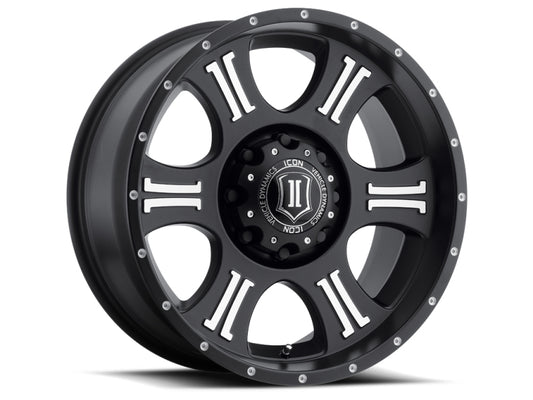 ICON Shield 20x9 8x170 0mm Offset 5in BS 125.2mm Bore Satin Black/Machined Wheel-LTW Motorsports