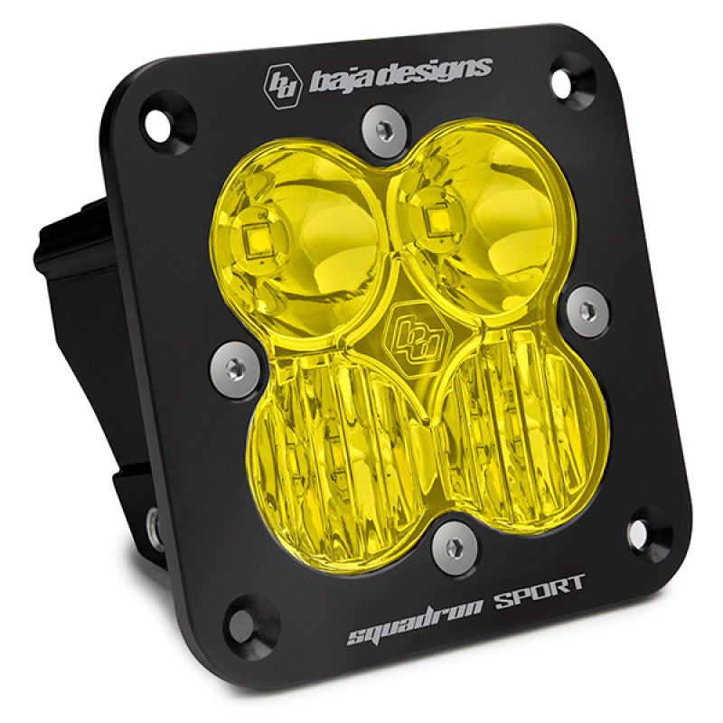Baja Designs Squadron Sport Driving/Combo Pattern Flush Mount Black LED Light Pod - Amber-LTW Motorsports