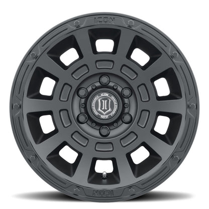 ICON Thrust 17x8.5 5x5 -6mm Offset 4.5in BS Satin Black Wheel-LTW Motorsports