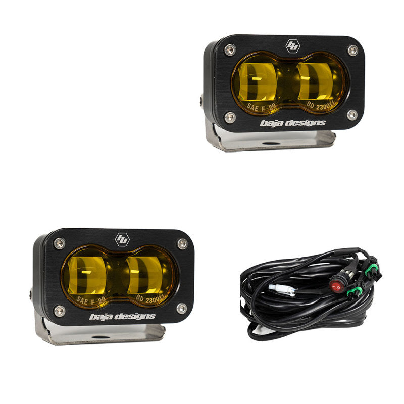 Baja Designs Universal S2 SAE Spot LED (Pair) - Amber-LTW Motorsports