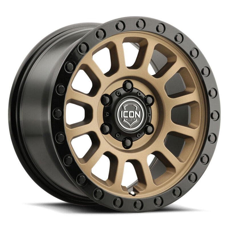 ICON Hulse 18x9 / 6x5.5 / 0mm / 5in BS Satin Bronze w/ Gloss Black Lip