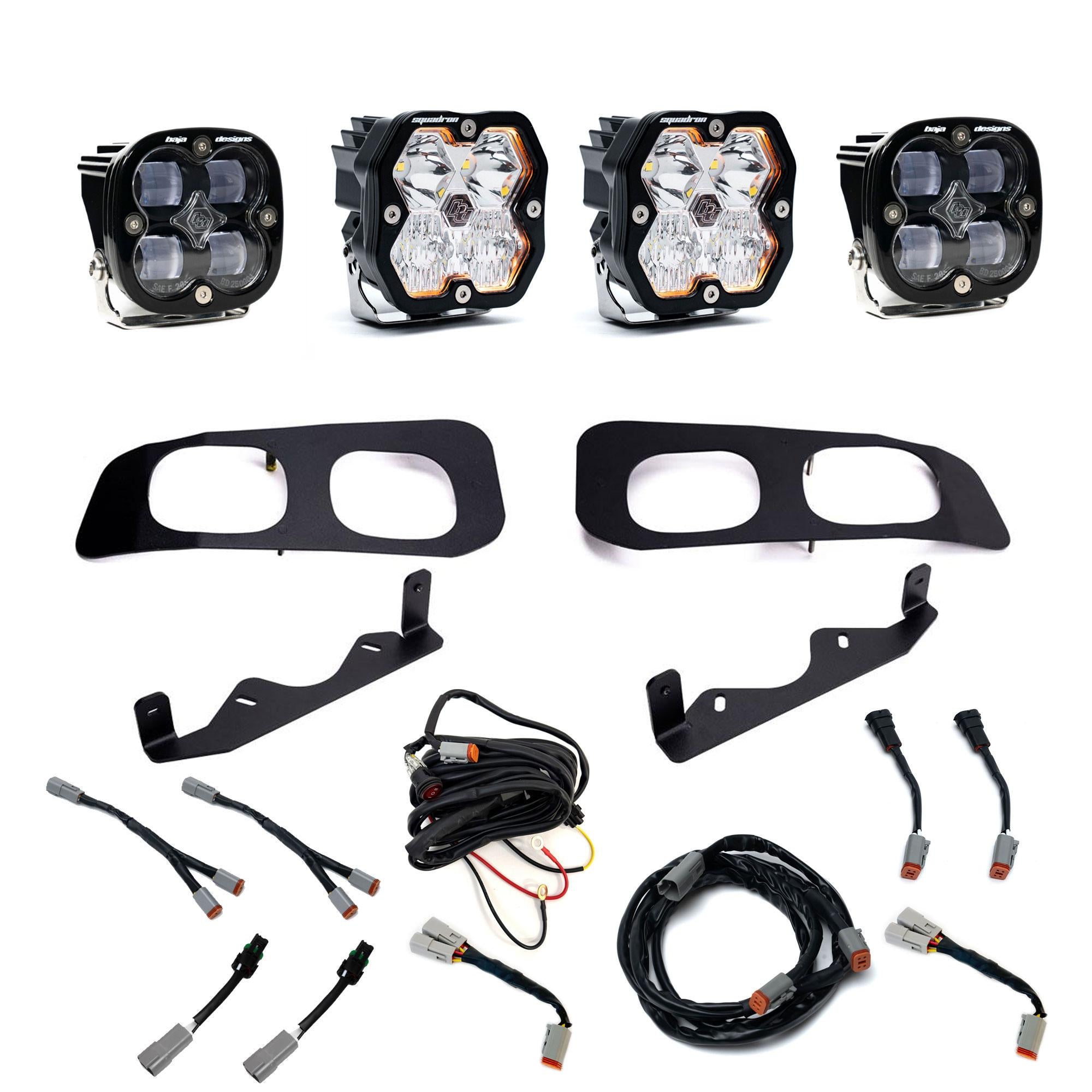 Squadron 2.0 Sport/Squadron Sae Dual Fog Pocket Light Kit Ford 2023-26 F-250/350 Super Duty Clear Toggle Baja Designs