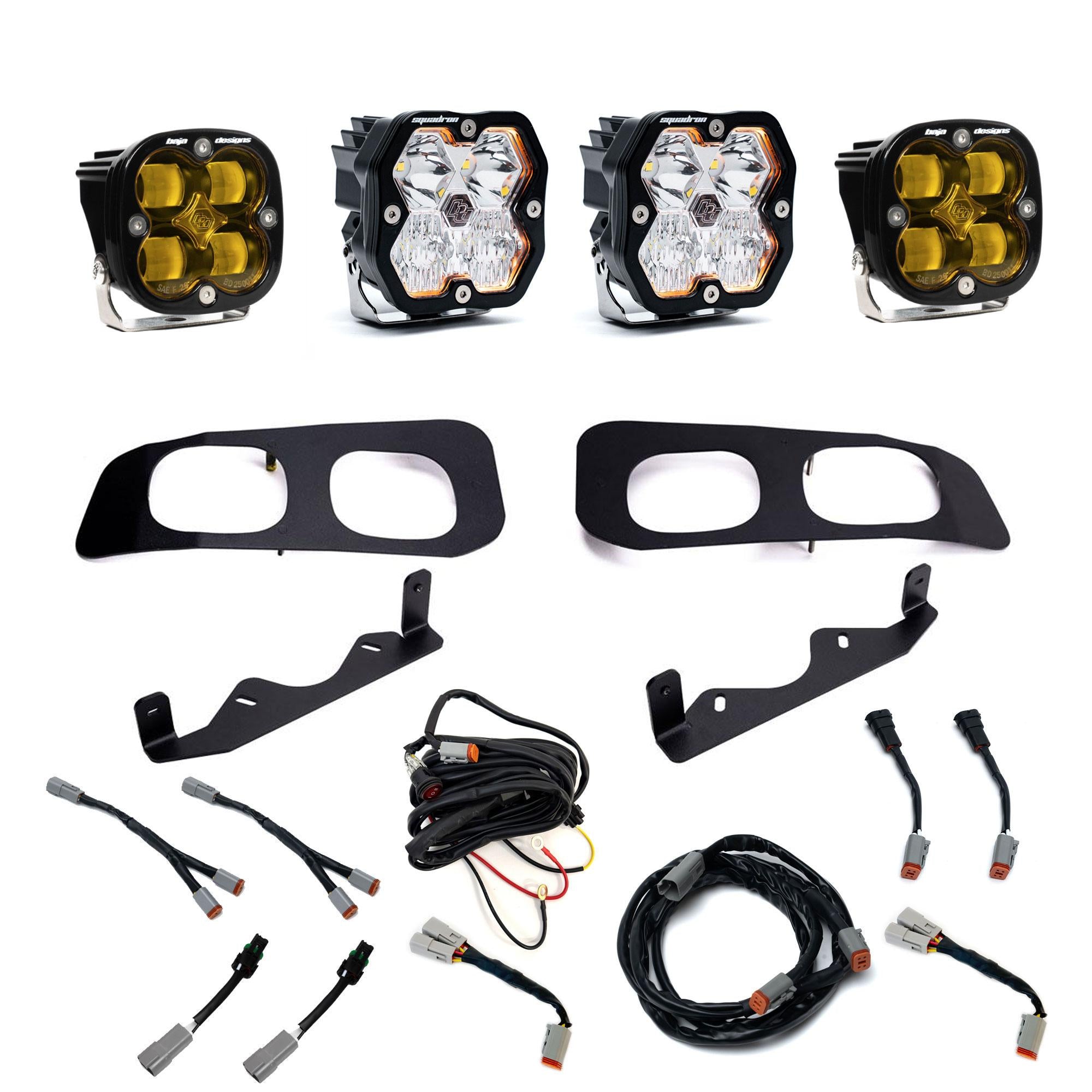 Squadron 2.0 Sport/Squadron Sae Dual Fog Pocket Light Kit Ford 2023-26 F-250/350 Super Duty Toggle Baja Designs