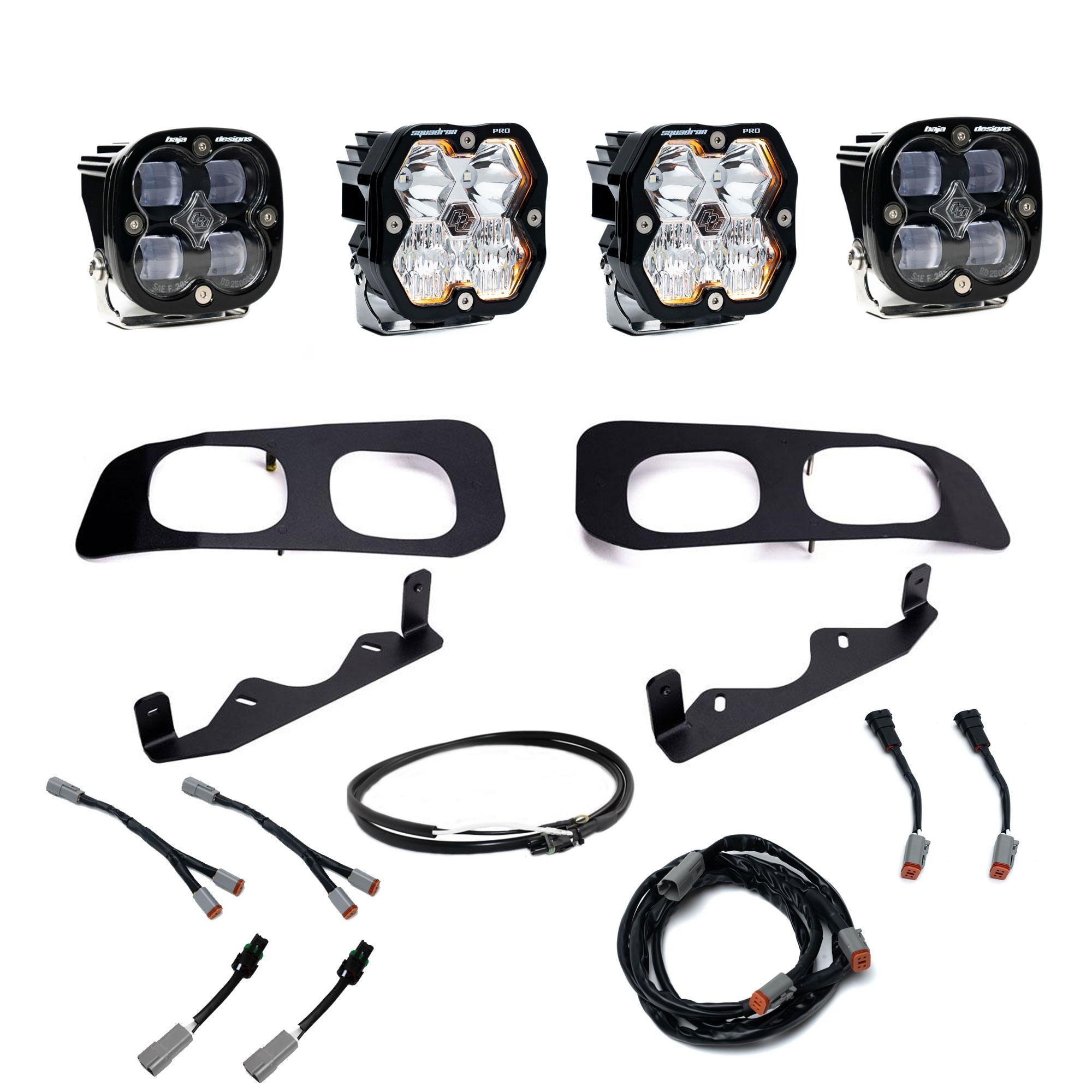 Squadron 2.0 Pro/Squadron Sae Dual Fog Pocket Light Kit Ford 2023-26 F-250/350 Super Duty Clear Upfitter Baja Designs