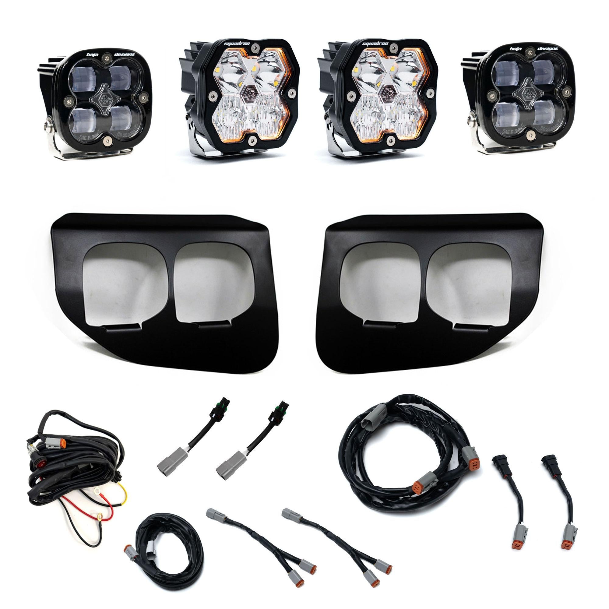 Squadron 2.0 Sport/Squadron Sae Dual Fog Pocket Light Kit Ford 2020-22 F-250/350 Super Duty Clear Toggle Baja Designs