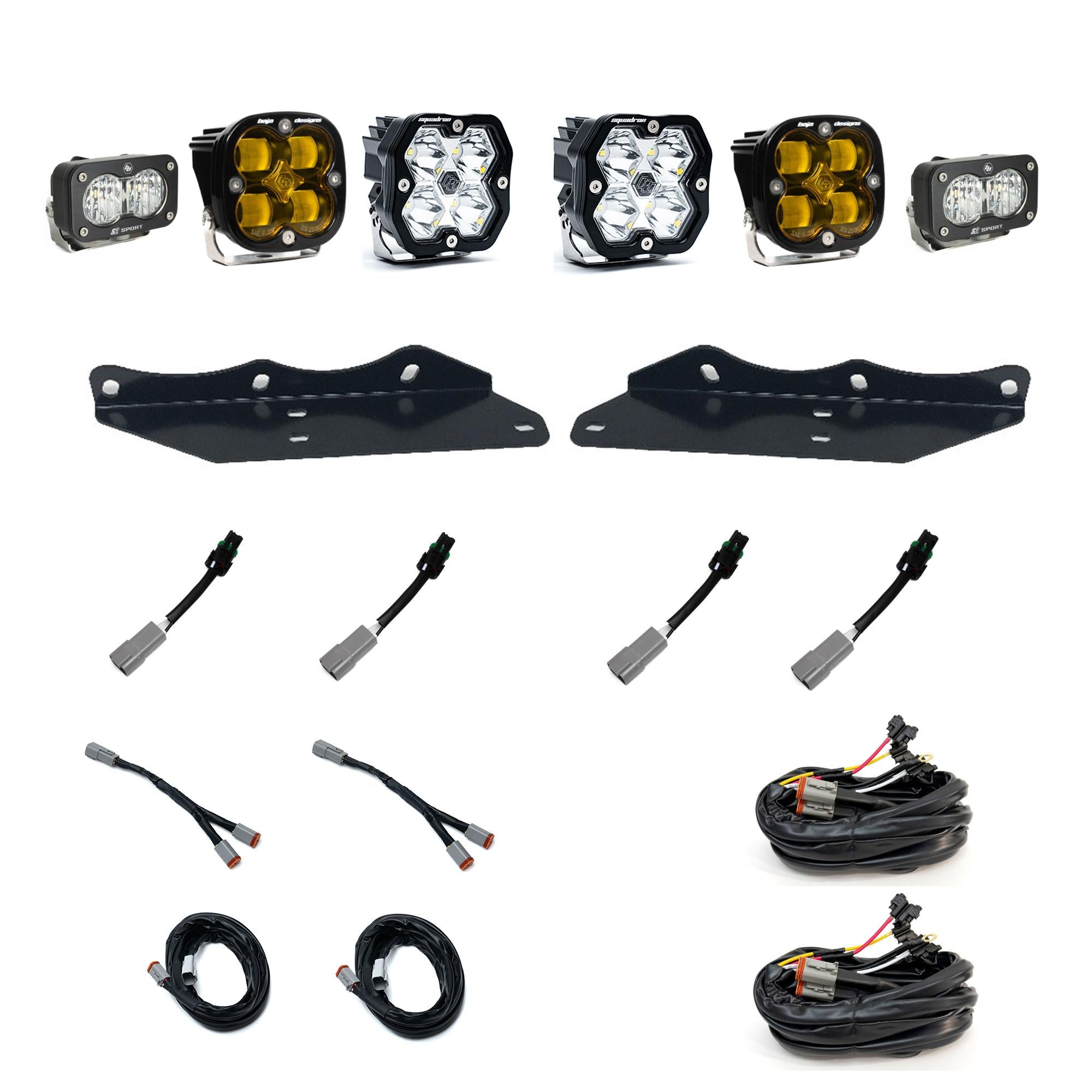 Squadron 2.0 Sport/Squadron Sae/S2 Sport Fog Pocket Light Kit Ford 2017-20 F-150 Raptor Amber Baja Designs
