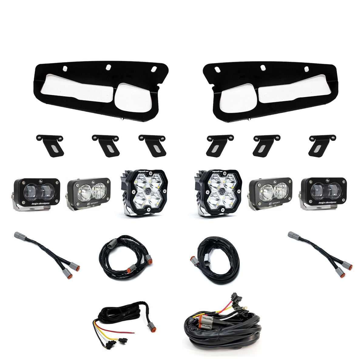 Squadron 2.0 Sport/S2 Sport/S2 Sae Sportman Fog Pocket Light Kit Ford 2021-27 Bronco 2022-24 Bronco Raptor w/ Steel Bumper Clear Baja Designs